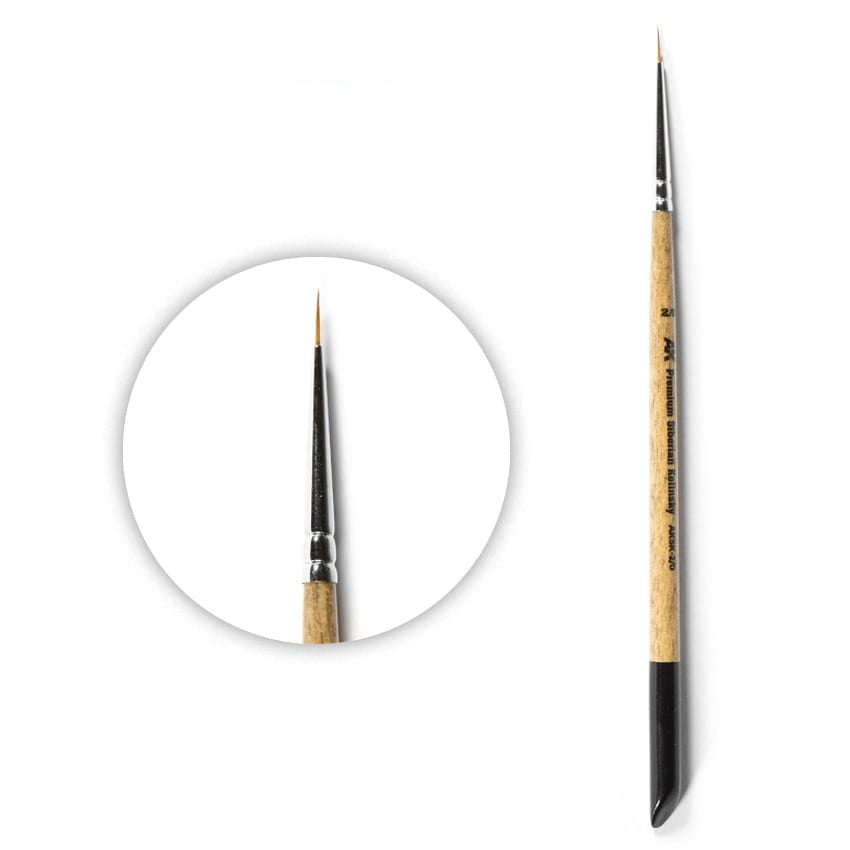 AK Interactive Premium Siberian Kolinsky Brushes 2/0 AKI SK2/0