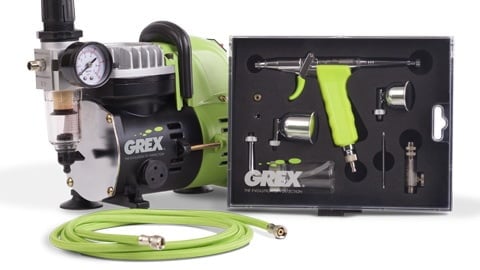 Grex GCK02 Airbrush Combo Kit with Tritium.TS3 AC1810-A Compressor Accessories