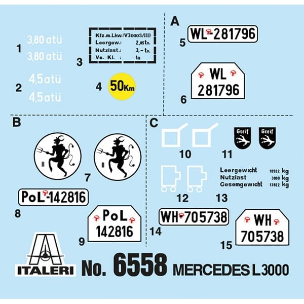 Italeri Mercedes-Benz L3000 S 1/35 Scale 6558