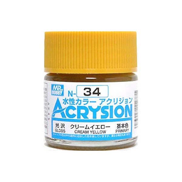 Mr Hobby Acrysion Cream Yellow Gloss Primary N34