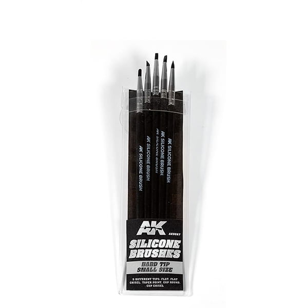 AK Interactive Pack of 5 Silicone Brushes Hard Tip Small AKI 9087