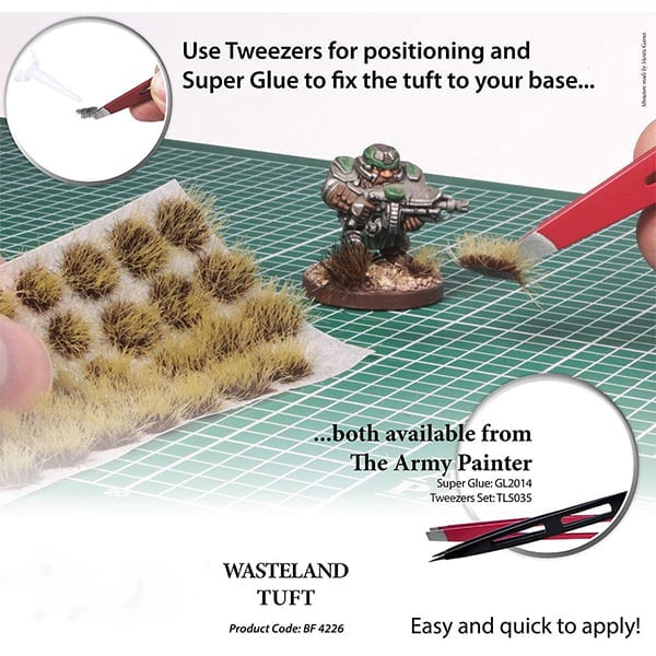 BRINGS YOUR PAINTED MINIATURES TO THE NEXT LEVEL - Use The Army Painter tufts to compliment your brilliantly painted miniatures by adding a touch of scenery to them. The Army Painter tufts come in a wide variety of styles allowing you to add a touch of dessicated wasteland grass or tall highland grass depending on your chosen environment. Perfect for your Warhammer, Star Wars, Dungeons and Dragons, etc. models APPLY WITH EASE - tufts are easy to use. Simply remove your chosen tuft from the pad, add a little Super Glue or Basing Glue to the underside, and place it on your chosen spot on your miniature base. Tufts are added as a final touch, after you have painted and varnished your model ALSO PERFECT FOR SCENERY AND DIORAMAS - Tufts are very easily applicable, and can be used to add details to your battlefields as well as your individual miniatures. The tuft design makes them easy to handle, and doesn't generate the mess regular Static Grass and Flock usually risk doing A PACKAGE OF PLENTY - You get 77 tufts in this package. 12 large tufts, 35 medium tufts, and 30 small tufts allowing plenty variety for your basing and scenery needs. BORN FROM GAMING – The Army Painter is the brainchild of wargaming and painting veterans of many years Bo Penstoft and Jonas Færing – We wanted to produce the paints and accessories that could have carried us all the way from the level of novice to experienced painters and gamers when we first started out. With The Army Painter our aim is to help you get awesome painted models on the table, and still get more time for Gaming