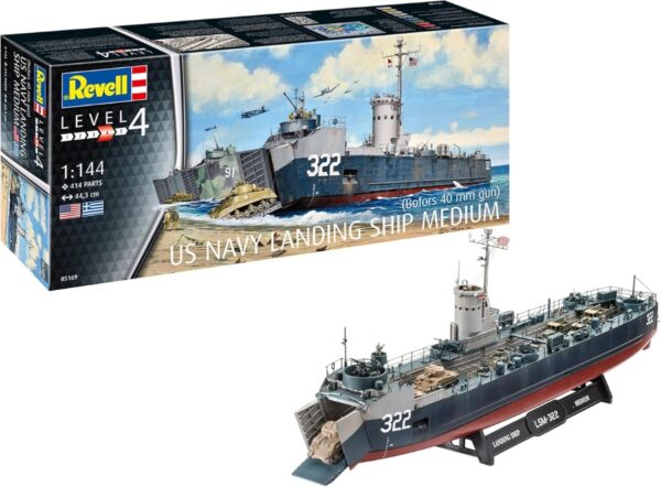 Revell US Navy Landing Ship Medium 1:144 Scale RVG 05169
