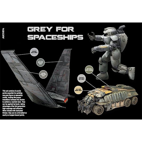 AK Interactive Grey for Spaceships Set 11614