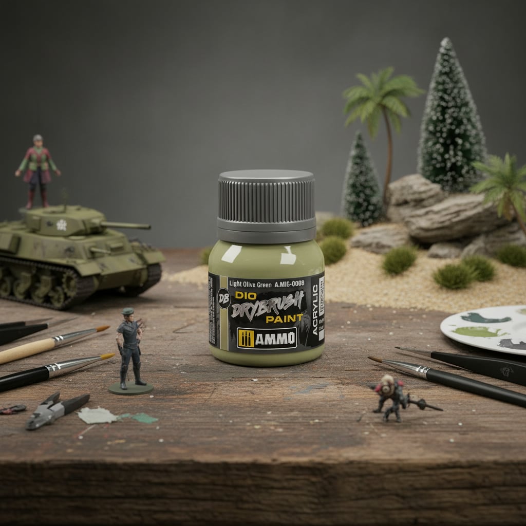 Ammo by Mig Dio Drybrush Light Olive Green AMIG0608