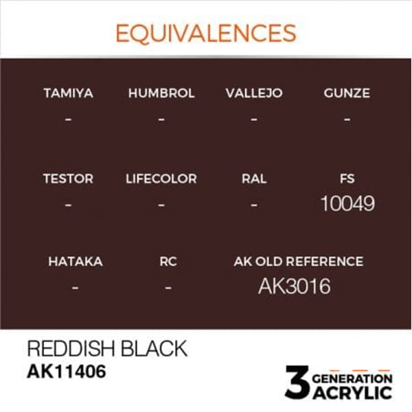 AK Interactive Acrylics Figure Reddish Black 11406