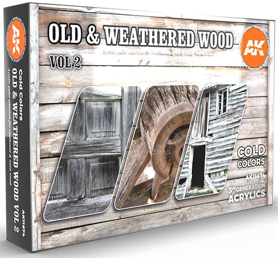 AK Interactive 3rd Generation Old and Weathered Wood Paint Set Volume 2 AKI 11674