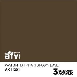 AK Interactive Acrylics AFV WWI British Khaki Brown Base 11301