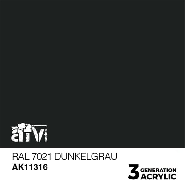 AK Interactive Acrylics AFV RAL 7021 Dunkelgrau 11316