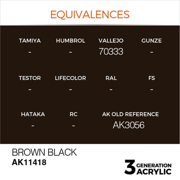 AK Interactive Acrylics Figure Brown Black 11418