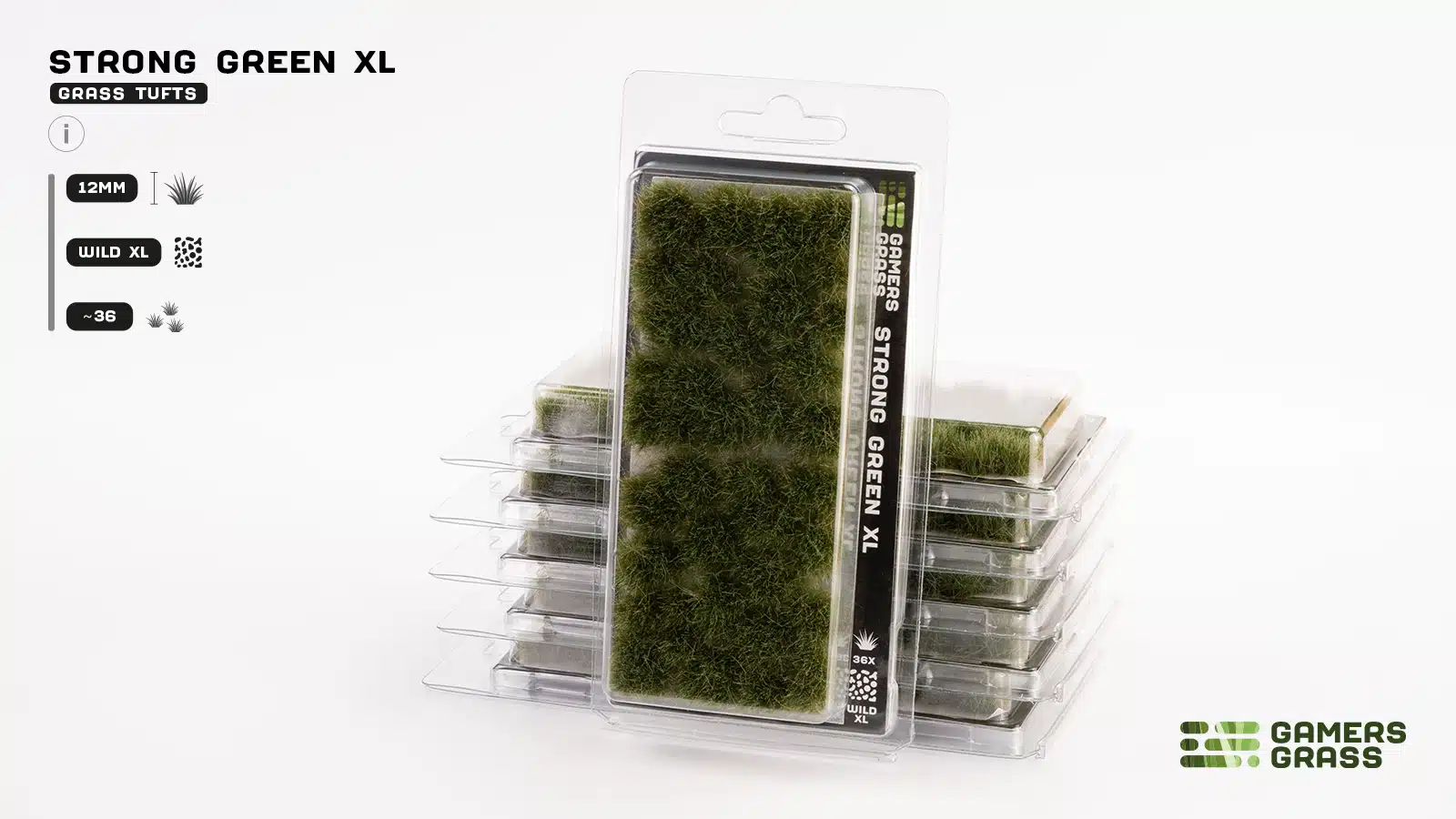 Gamers Grass Strong Green XL 12mm Wild XL Touffes GG12-SG