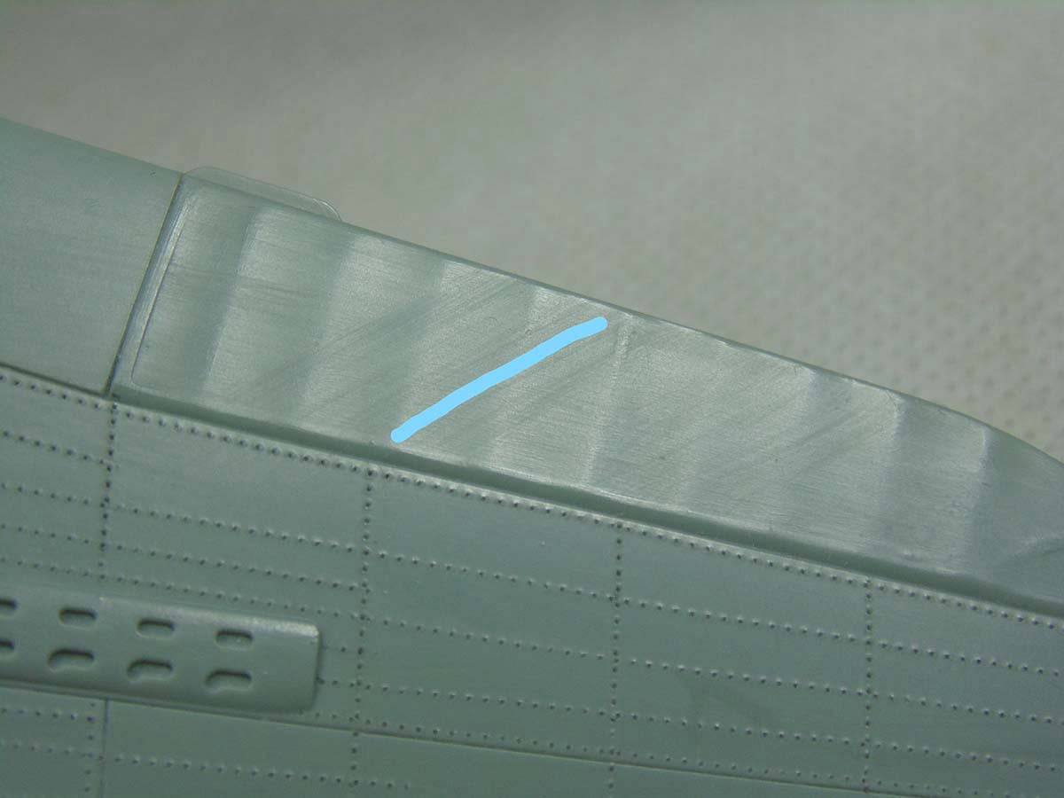 vertical light blue line on the aileron
