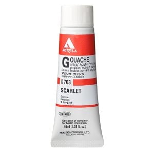 Holbein Acrylic Gouache Scarlet 20ml D003A