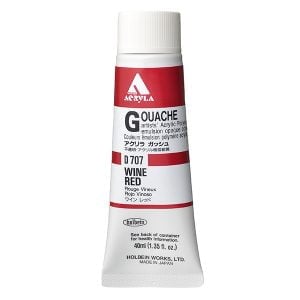 Holbein Acrylic Gouache Wine Red 20ml D007A