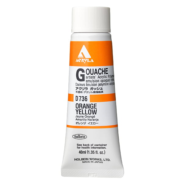 Holbein Acrylic Gouache Orange Yellow 20ml D036A