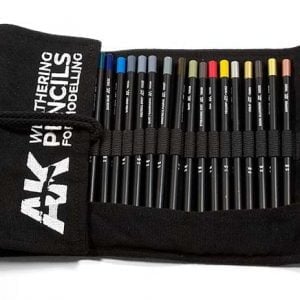 AK Interactive Weathering Pencil Full Range with Cloth Case 10048