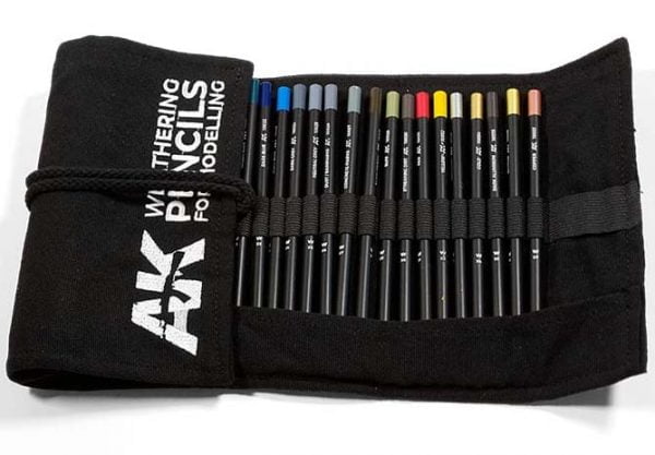 AK Interactive Weathering Pencil Full Range with Cloth Case 10048