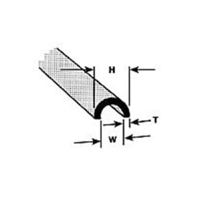 Plastruct 5/16" Butyrate Half-Round Profile 90173