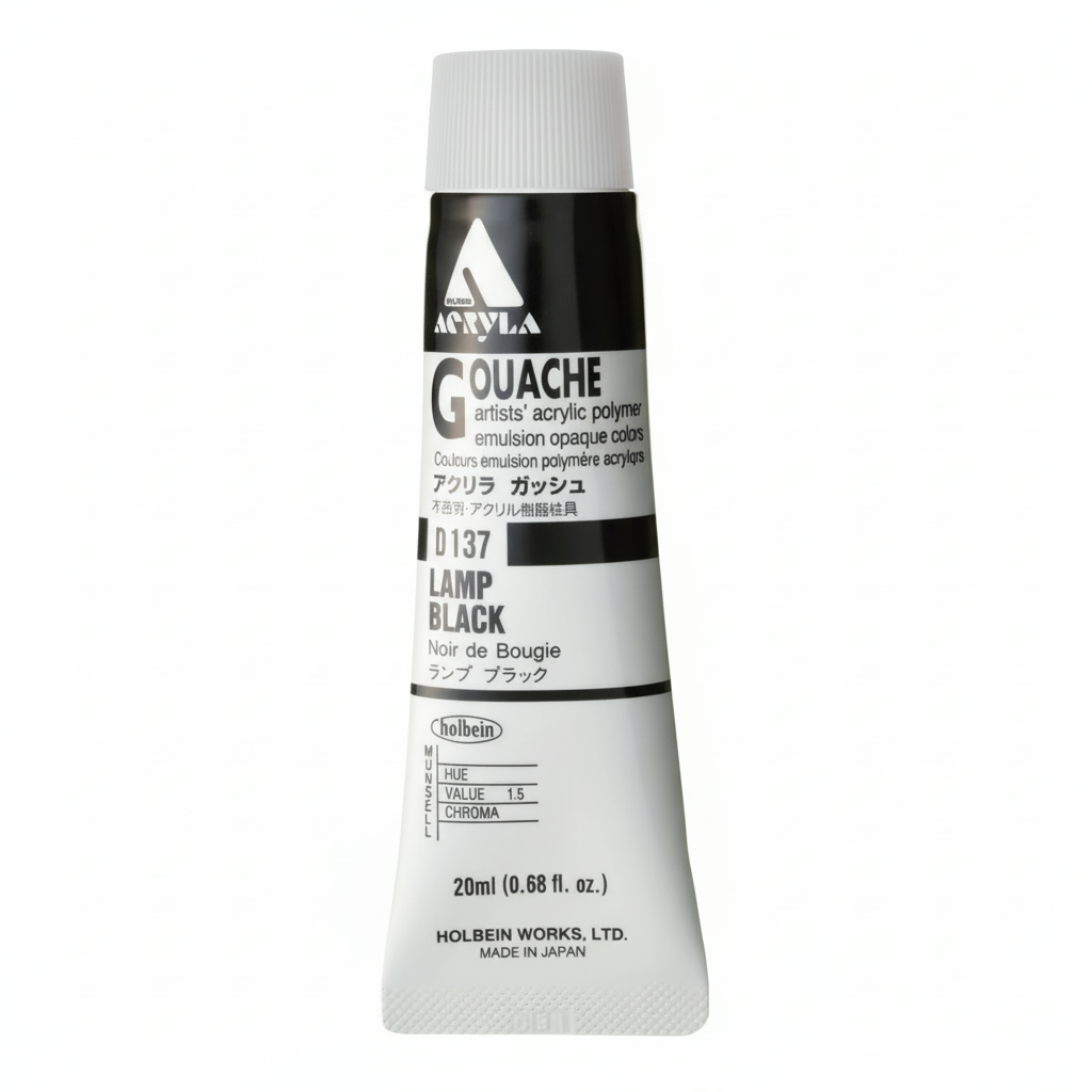 Holbein Acrylic Gouache Lamp Black 40ml D837