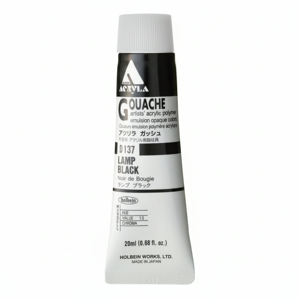 Holbein Acrylic Gouache Lamp Black 20ml D137A