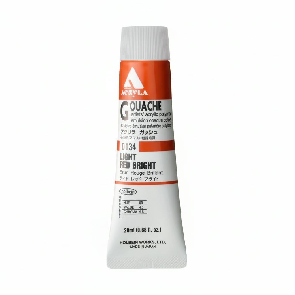 Holbein Acrylic Gouache Light Red Bright 20ml D134A