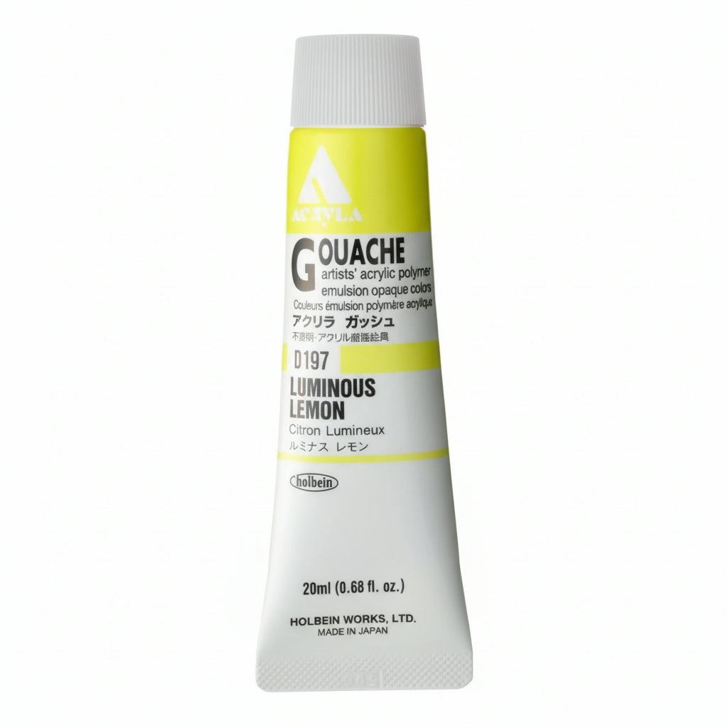 Holbein Acrylic Gouache Luminous Lemon 20ml D197C