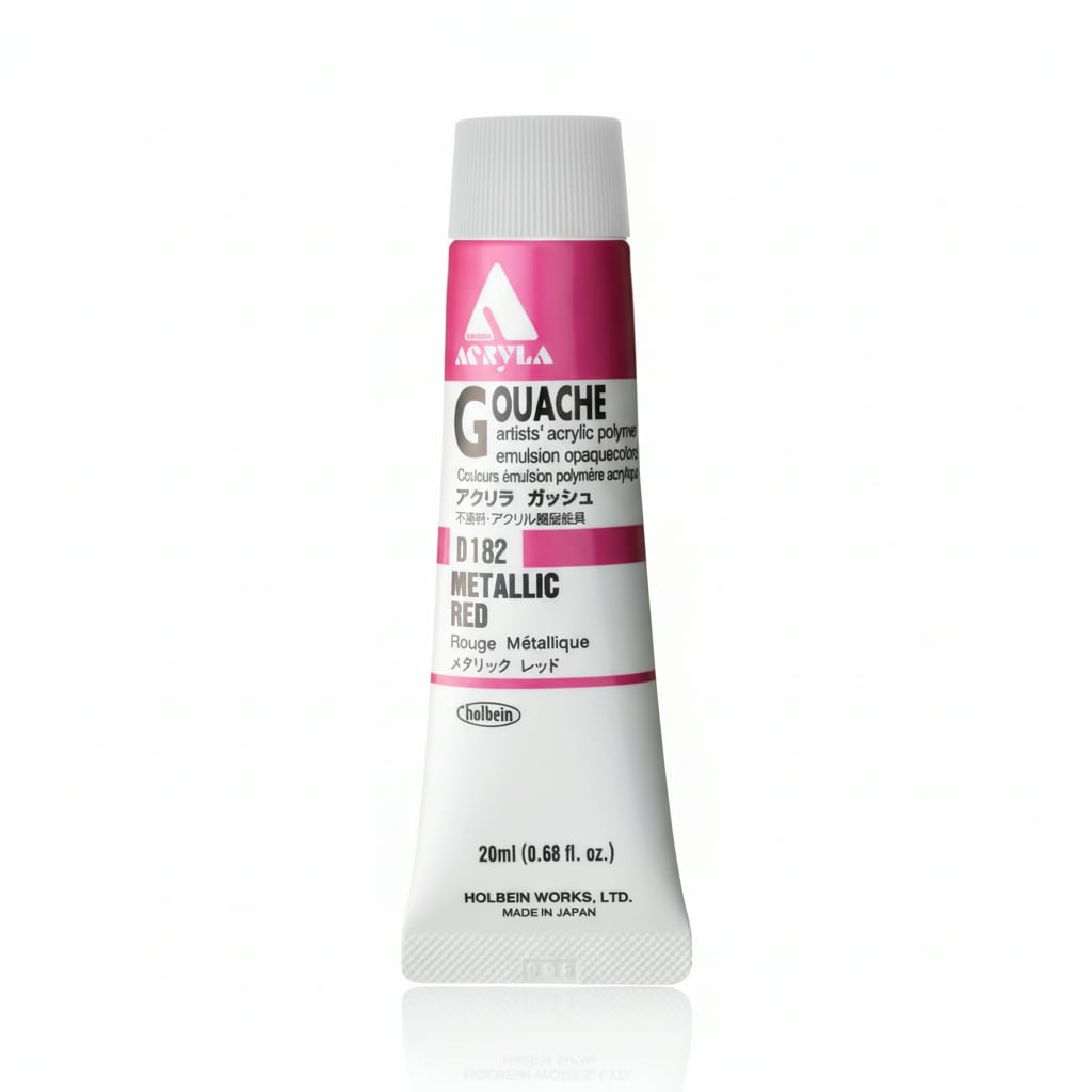 Holbein Acrylic Gouache Metallic Red 20ml D182C