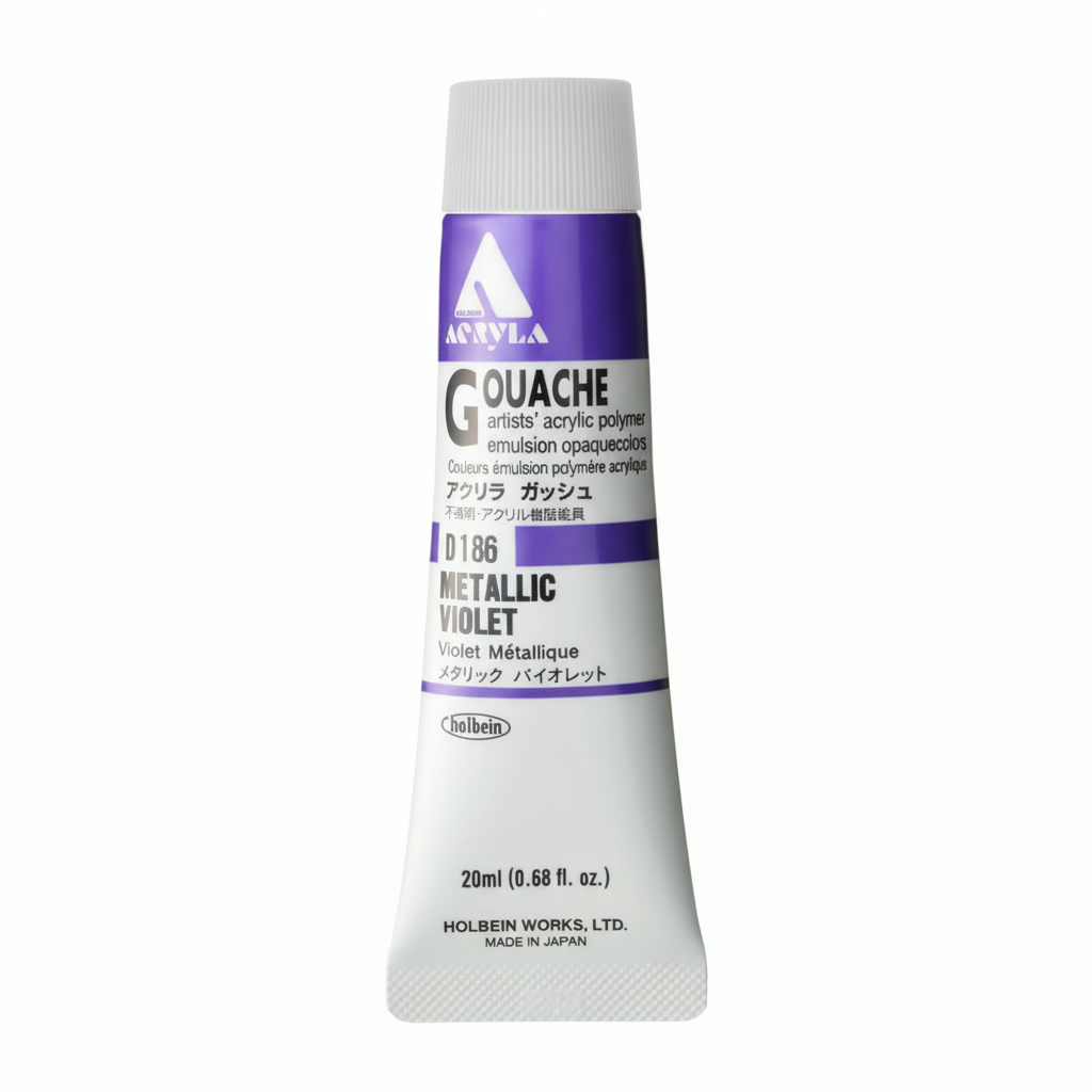 Holbein Acrylic Gouache Metallic Violet 20ml D186C
