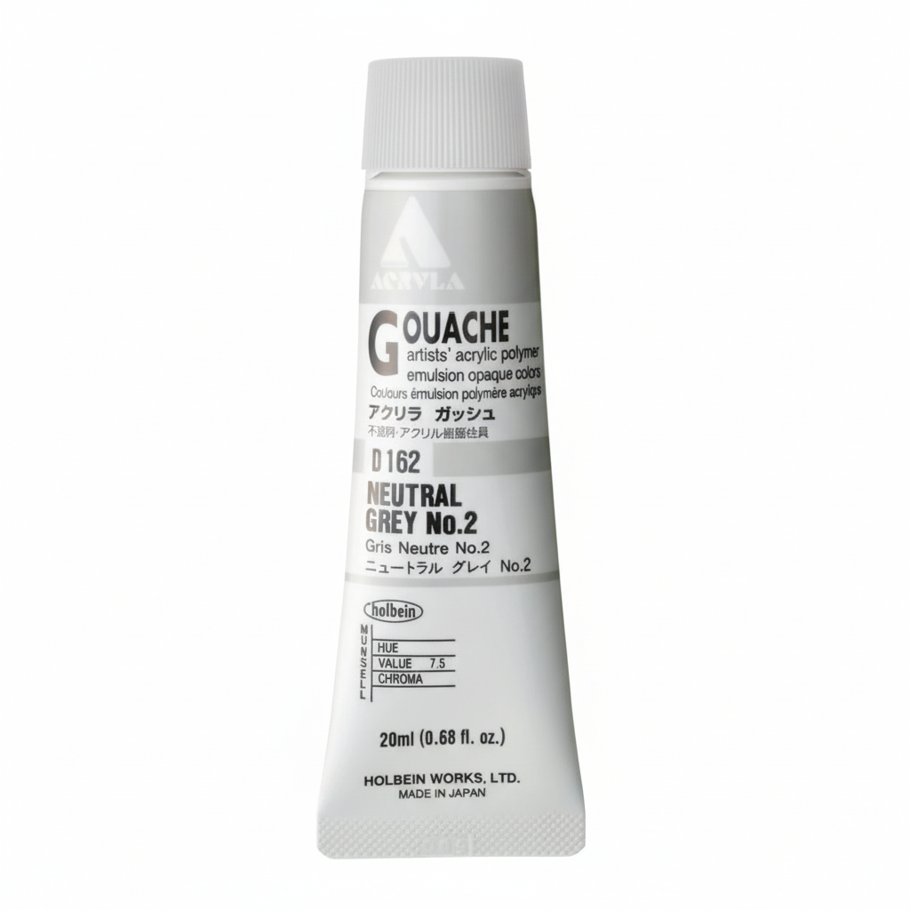 Holbein Acrylic Gouache Neutral Grey #2 20ml D162A
