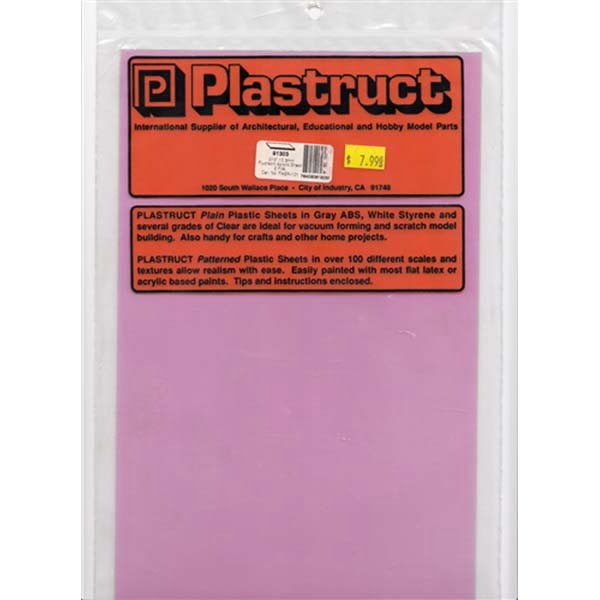Plastruct .010 Fluorescent Red Sheet 91303