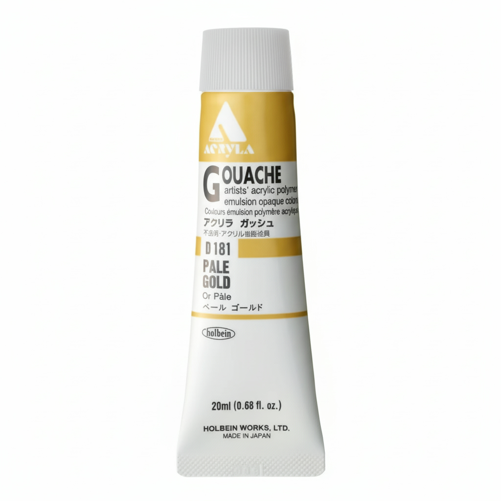 Holbein Acrylic Gouache Pale Gold 20ml D181C