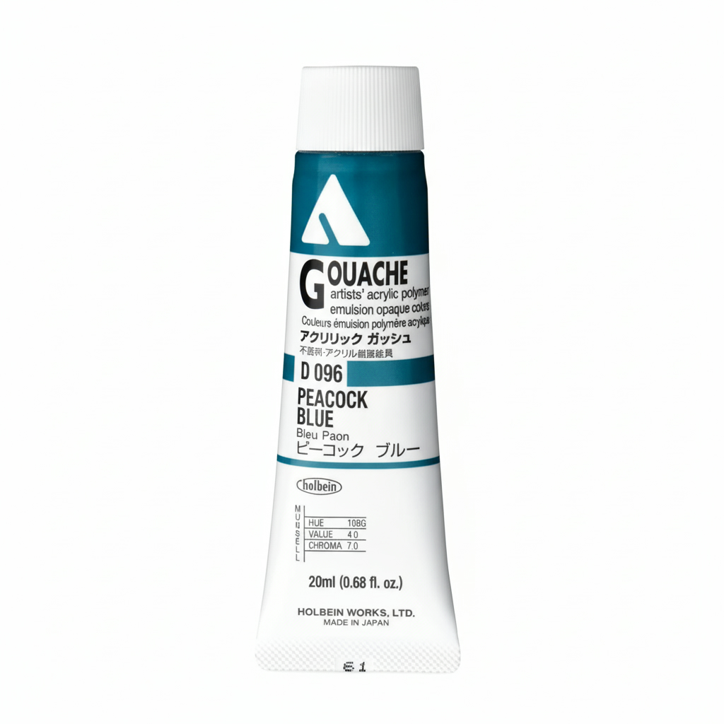 Holbein Acrylic Gouache Peacock Blue 20ml D096A