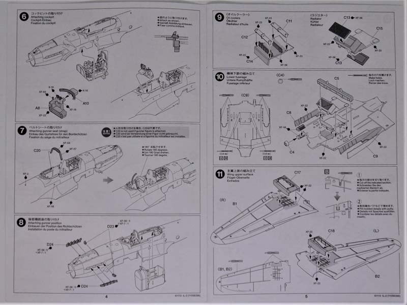 Instructions Sheet Page 4 and 5 Tamiya Ilyushin The Flying Tank In-Box Review 