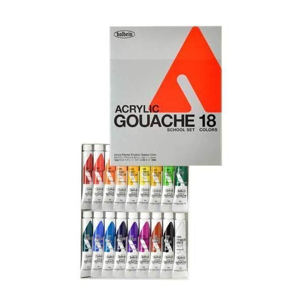 Holbein Acrylic Gouache Set Paint of 18 12ml D982 • Canada's largest