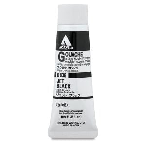 Holbein Acrylic Gouache Jet Black 40ml D836A