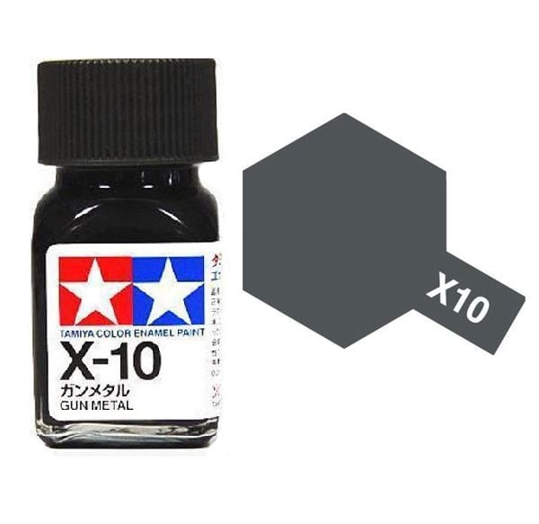 Tamiya Enamel Paint X-10 X10 Gloss Gun Metal 80010