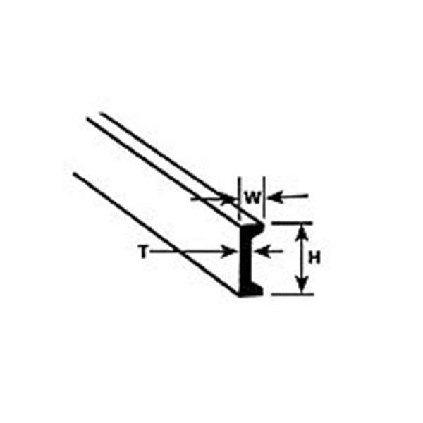 Plastruct 1/16" Styrene Channel 90531