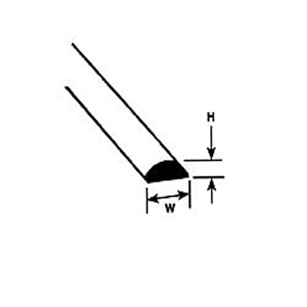 Plastruct .156 Half-Round Styrene Rod 90885