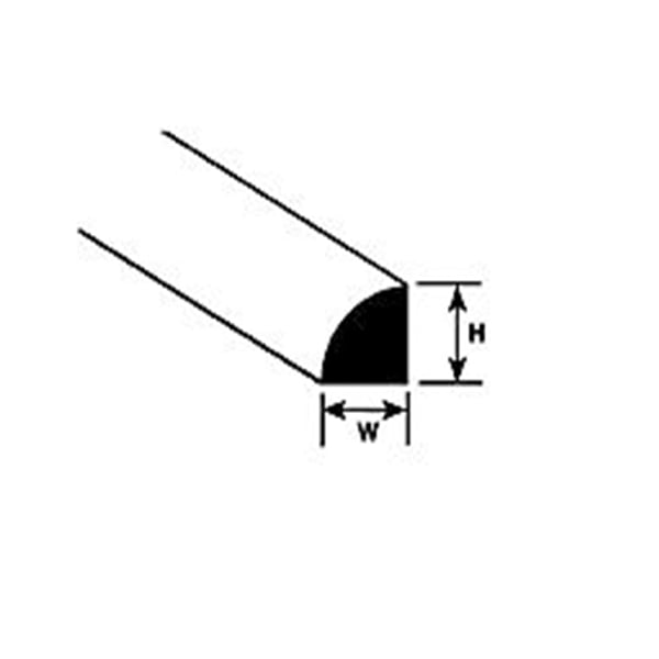 Plastruct .040 Quarter- Round Styrene 90892