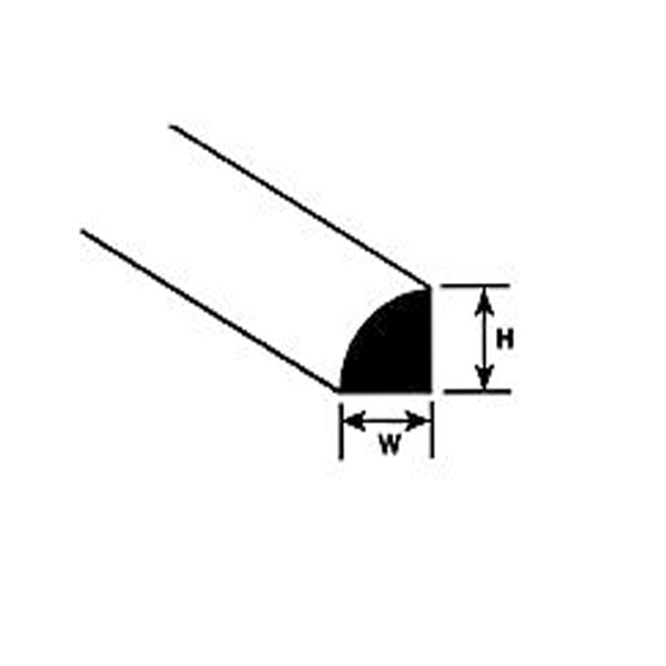 Plastruct .125 Quarter- Round Styrene 90896