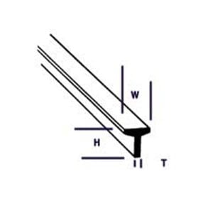 Plastruct 1/16" Styrene Tee 90562