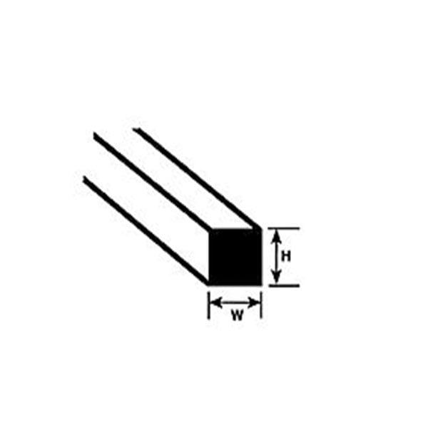 Plastruct .187 Square Styrene Rod 90800