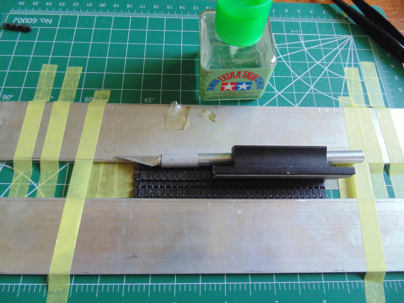 three straight edges with Tamiya extra thin