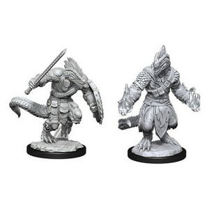 Wizkids D&D Nolzurs Marvelous Unpainted Miniatures Wave 15 Lizardfolk Barbarian and Cleric 90308