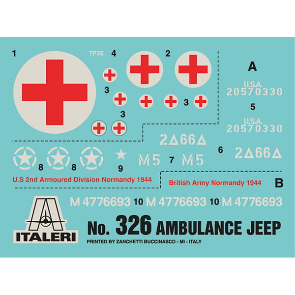 Italeri 1/4 Ton 4x4 Ambulance Jeep 1:35 Scale 326