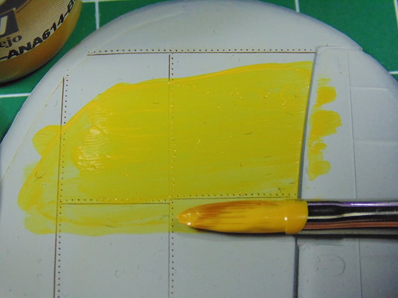 Patch of Yellow on The Grey Part with Brush Tip
