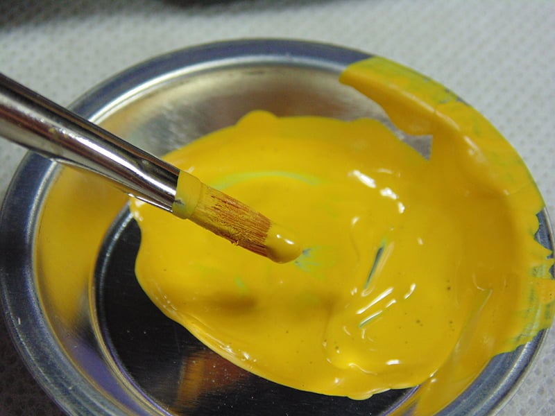 Yellow in Cup with Brush