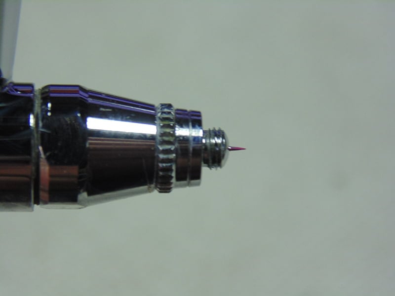 Airbrush Tip with Slight Magenta Needle Tip