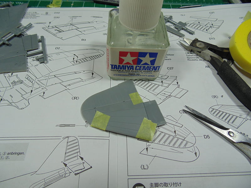 Tamiya Cement with Taped Stabilizer
