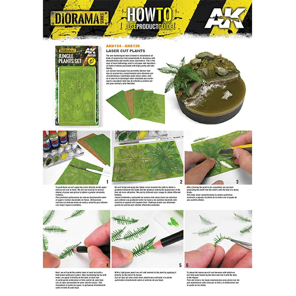 AK Interactive Realistic Pre-Cut Leaves Dry Fern 1:23 1:35 1:48 54mm 75mm 90mm AKI 8135